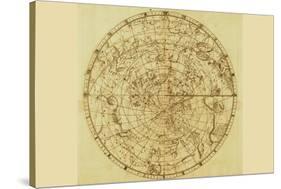 Celestial Map of the Mythological Heavens with Zodiacal Characters-Sir John Flamsteed-Stretched Canvas