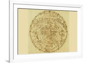 Celestial Map of the Mythological Heavens with Zodiacal Characters-Sir John Flamsteed-Framed Premium Giclee Print