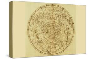 Celestial Map of the Mythological Heavens with Zodiacal Characters-Sir John Flamsteed-Stretched Canvas