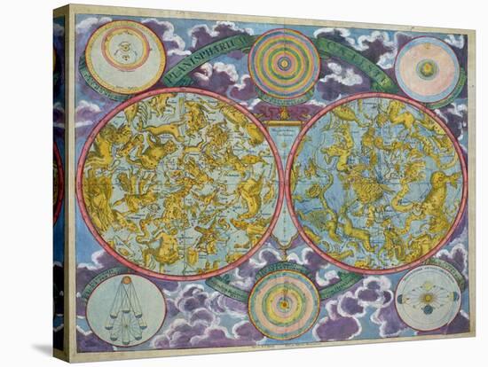 Celestial Map of the Planets-Georg Christoph Eimmart II-Stretched Canvas