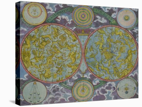 Celestial Map of the Planets-Georg Christoph Eimmart II-Stretched Canvas