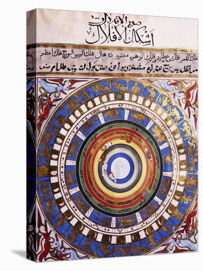 Celestial Map or Macrocosm from Ptolemaic Model, Miniature from Zubdat-Al Tawarikh-Silvestro Lega-Stretched Canvas