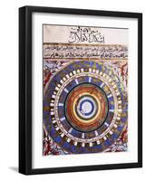 Celestial Map or Macrocosm from Ptolemaic Model, Miniature from Zubdat-Al Tawarikh-Silvestro Lega-Framed Giclee Print