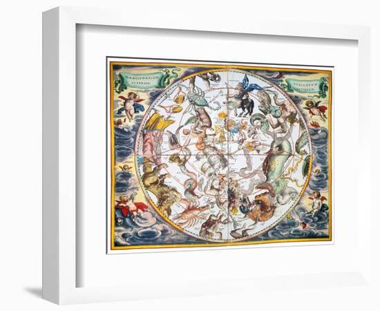 Celestial Planisphere, 1660-Andreas Cellarius-Framed Giclee Print