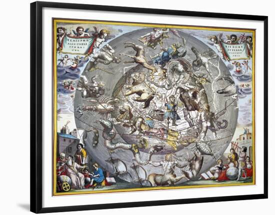 Celestial Planisphere, 1660-Andreas Cellarius-Framed Premium Giclee Print