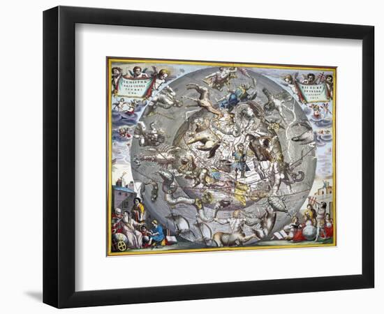 Celestial Planisphere, 1660-Andreas Cellarius-Framed Giclee Print