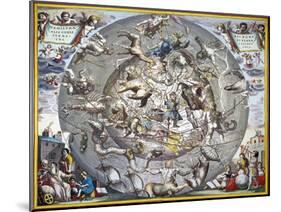 Celestial Planisphere, 1660-Andreas Cellarius-Mounted Giclee Print