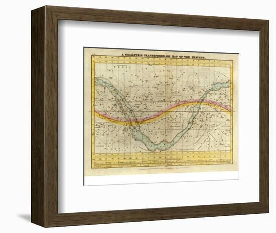 Celestial Planisphere, or Map of the Heavens, c.1835-Elijah H^ Burritt-Framed Art Print