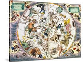 Celestial planisphere showing the signs of the zodiac, 1660-1661-Andreas Cellarius-Stretched Canvas