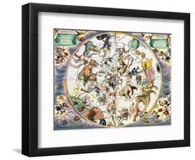 Celestial planisphere showing the signs of the zodiac, 1660-1661-Andreas Cellarius-Framed Giclee Print