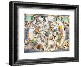 Celestial planisphere showing the signs of the zodiac, 1660-1661-Andreas Cellarius-Framed Giclee Print