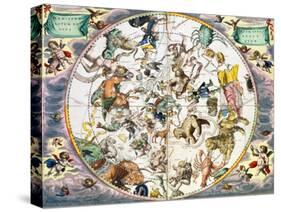 Celestial planisphere showing the signs of the zodiac, 1660-1661-Andreas Cellarius-Stretched Canvas