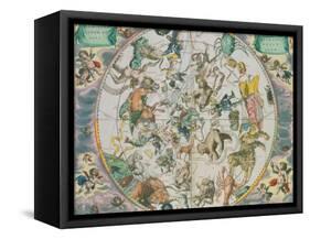 Celestial Planisphere Showing the Signs of the Zodiac-Andreas Cellarius-Framed Stretched Canvas