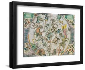 Celestial Planisphere Showing the Signs of the Zodiac-Andreas Cellarius-Framed Premium Giclee Print