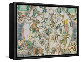 Celestial Planisphere Showing the Signs of the Zodiac-Andreas Cellarius-Framed Stretched Canvas