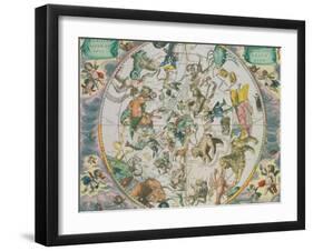 Celestial Planisphere Showing the Signs of the Zodiac-Andreas Cellarius-Framed Giclee Print