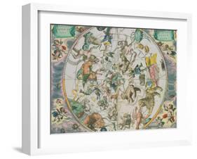 Celestial Planisphere Showing the Signs of the Zodiac-Andreas Cellarius-Framed Giclee Print