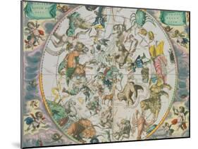 Celestial Planisphere Showing the Signs of the Zodiac-Andreas Cellarius-Mounted Giclee Print