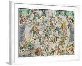 Celestial Planisphere Showing the Signs of the Zodiac-Andreas Cellarius-Framed Giclee Print