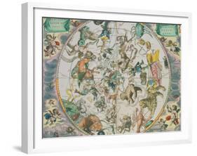 Celestial Planisphere Showing the Signs of the Zodiac-Andreas Cellarius-Framed Giclee Print