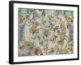 Celestial Planisphere Showing the Signs of the Zodiac-Andreas Cellarius-Framed Giclee Print