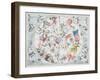 Celestial Planisphere Showing Zodiac Signs, from 'The Celestial Atlas, or The Harmony of Universe'-Andreas Cellarius-Framed Giclee Print