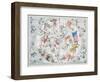 Celestial Planisphere Showing Zodiac Signs, from 'The Celestial Atlas, or The Harmony of Universe'-Andreas Cellarius-Framed Premium Giclee Print