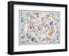 Celestial Planisphere Showing Zodiac Signs, from 'The Celestial Atlas, or The Harmony of Universe'-Andreas Cellarius-Framed Premium Giclee Print