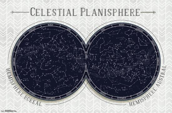 CELESTIAL PLANISPHERE-null-Lamina Framed Poster