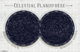 CELESTIAL PLANISPHERE-null-Lamina Framed Poster