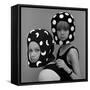 Celia Hammond and Patty Boyd in Edward Mann Dots and Moons Helmets, 1965-John French-Framed Stretched Canvas