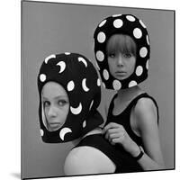 Celia Hammond and Patty Boyd in Edward Mann Dots and Moons Helmets, 1965-John French-Mounted Premium Giclee Print