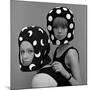Celia Hammond and Patty Boyd in Edward Mann Dots and Moons Helmets, 1965-John French-Mounted Giclee Print