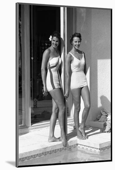 Celia Kyllingstad (R) and Carol Hall (L), at a Private Pool, Seattle, Washington, 1960-Allan Grant-Mounted Photographic Print