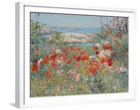 Celia Thaxter's Garden, Isles of Shoals, Maine, 1890-Childe Hassam-Framed Giclee Print