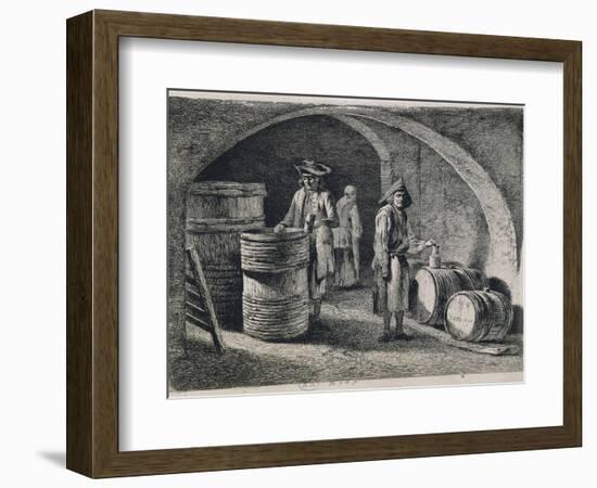 Cellar with Wine Barrels, 1770-null-Framed Giclee Print