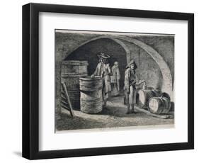 Cellar with Wine Barrels, 1770-null-Framed Giclee Print