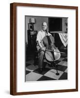 Cellist Pablo Casals at His Home-null-Framed Premium Photographic Print