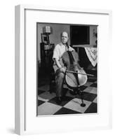 Cellist Pablo Casals at His Home-null-Framed Premium Photographic Print