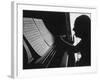 Cellist Pablo Casals at the Piano Studying a Musical Score and Smoking Pipe-Gjon Mili-Framed Premium Photographic Print