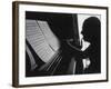 Cellist Pablo Casals at the Piano Studying a Musical Score and Smoking Pipe-Gjon Mili-Framed Premium Photographic Print