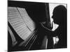 Cellist Pablo Casals at the Piano Studying a Musical Score and Smoking Pipe-Gjon Mili-Mounted Premium Photographic Print