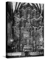 Cellist Pablo Casals Rehearsing His Cello Solo at the Baroque Altar of Church of St. Pierre-Gjon Mili-Stretched Canvas