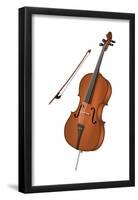 Cello and Bow, Stringed Instrument, Musical Instrument-Encyclopaedia Britannica-Framed Poster