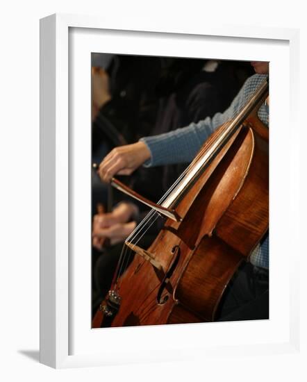 Cello Player, Geneva, Switzerland, Europe-Godong-Framed Photographic Print