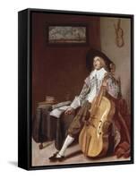 Cello Player-Dirck Hals-Framed Stretched Canvas