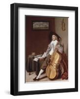 Cello Player-Dirck Hals-Framed Premium Giclee Print