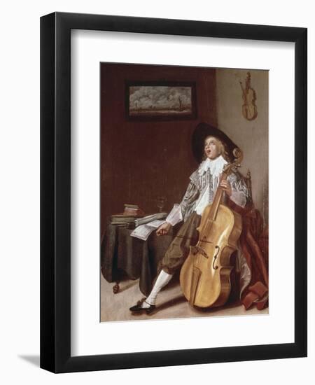 Cello Player-Dirck Hals-Framed Premium Giclee Print