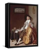 Cello Player-Dirck Hals-Framed Stretched Canvas