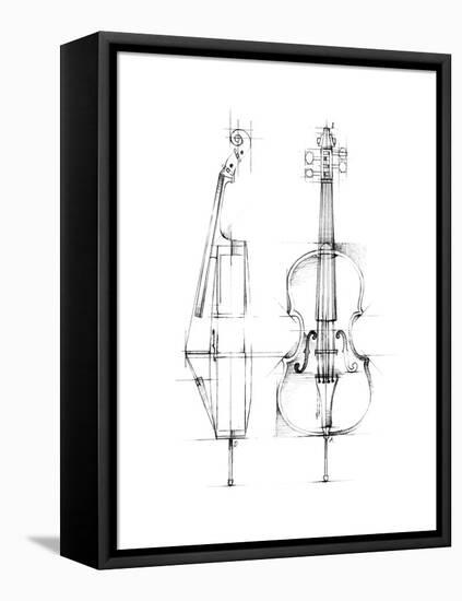 Cello Sketch-Ethan Harper-Framed Stretched Canvas